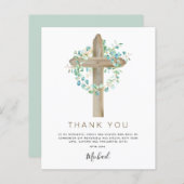 Papier Budget Première Sainte Communion Merci Sage Vert (Devant / Derrière)