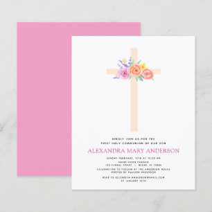 Papier Budget Première Sainte Communion Pastel Floral Ros