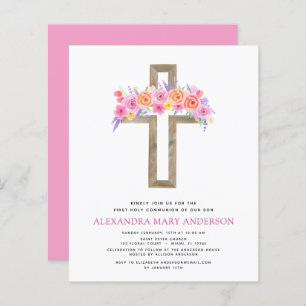 Papier Budget Première Sainte Communion Pastel Floral Ros