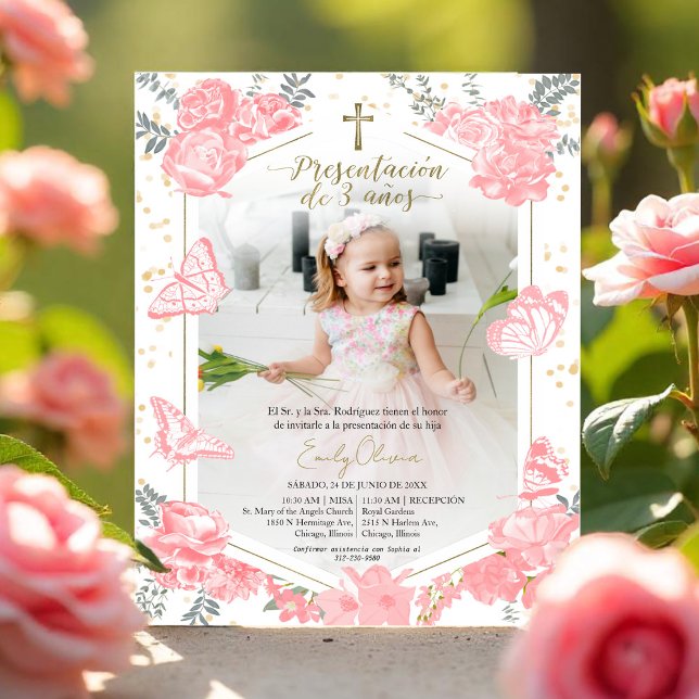 Papier Budget Presentación 3 años Photo Invitation (Créateur téléchargé)