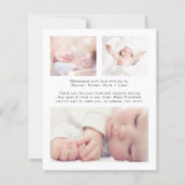 Papier Budget Présentation de 4 photos Faire-part de nais (Dos)