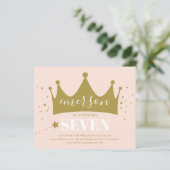 Papier Budget Princesse rose Anniversaire Invitation (Debout devant)