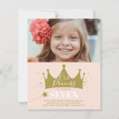 Papier Budget Princesse rose moderne Invitation d'anniver (Devant)