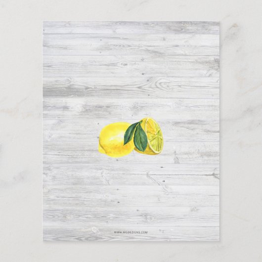 Papier Budget principal Squeeze Lemon Baby shower Invitat (Dos)