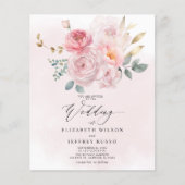 Papier Budget Printemps Blush Floral Wedding Invitations (Devant)