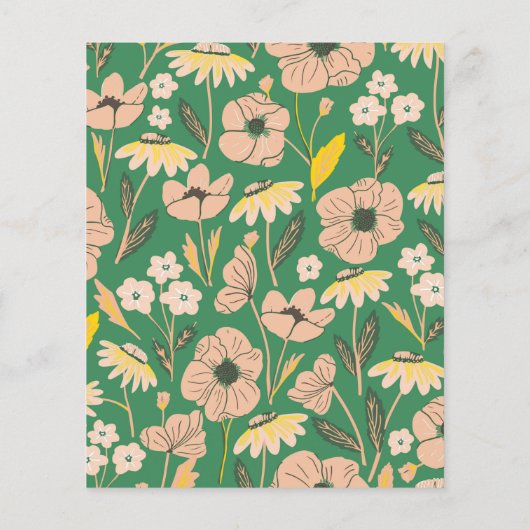 Papier Budget Printemps vert Baby shower floral Invitatio (Dos)