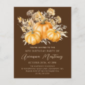 Papier BUDGET PRIX 18e anniversaire Rustic Boho Citrouill (Devant)