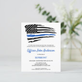 Papier Budget Promotion Police Mince Ligne bleue Invit (Debout devant)