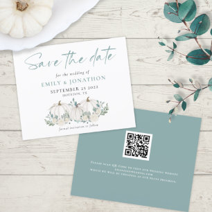 Papier Budget Pumpkins Florals QR Wedding Save The Date