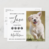 Papier Budget Puppy Log Chien New Pet Faire-part (Devant / Derrière)
