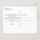 Papier Budget Puppy Log Chien New Pet Faire-part (Dos)