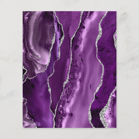 Papier Budget Purple Agate Argent Faire-part de mariage (Dos)
