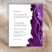 Papier Budget Purple Agate Argent Faire-part de mariage