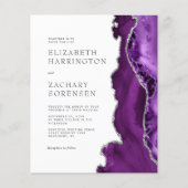 Papier Budget Purple Agate Argent QR Code Mariage Invitat (Devant)