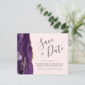 Papier Budget Purple Agate Blush Wedding Enregistrer la d (Debout devant)