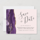Papier Budget Purple Agate Blush Wedding Enregistrer la d (Devant)
