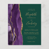Papier Budget Purple Agate Emerald Green Wedding Invitati (Devant)