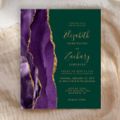 Papier Budget Purple Agate Emerald Green Wedding Invitati