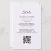 Papier Budget Purple Agate Lilac QR Code Mariage Invitati (Dos)