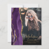 Papier Budget Purple Agate Photo Dark Grad Faire-part (Devant)