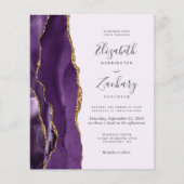 Papier Budget Purple Agate Photo Lavender Mariage Invitat (Devant)