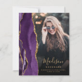 Papier Budget Purple Agate Photo Plum Grad Faire-part (Devant)