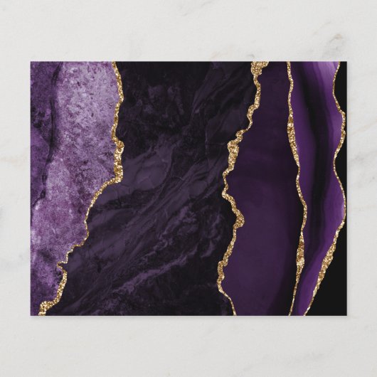 Papier Budget Purple Agate Wedding Enregistrer la date (Dos)