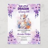 Papier Budget Purple Aquarelle Dragon Bébé 1er Anniversai (Devant)