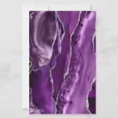 Papier Budget Purple Argent Agate Corners Mariage foncé (Dos)