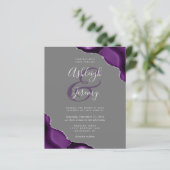 Papier Budget Purple Argent Agate Gris Mariage Invitation (Debout devant)