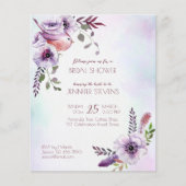 Papier Budget Purple burgundy fleurs lilas invitation nup (Devant)