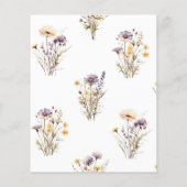 Papier BUDGET Purple Fleur sauvage Baptême Invitation (Dos)