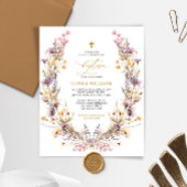 Papier BUDGET Purple Fleur sauvage Baptême Invitation