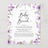 Papier Budget Purple Fleurs sauvages Baby Brunch Invitati (Devant)