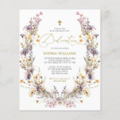 Papier BUDGET Purple Fleurs sauvages Dedication Invitatio (Devant)