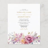 Papier Budget Purple Fleurs sauvages Faire-part de mariag (Devant)