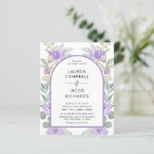 Papier Budget Purple Floral Arche Faire-part de mariage (Debout devant)