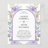 Papier Budget Purple Floral Arche Faire-part de mariage (Devant)