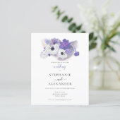 Papier Budget Purple Floral Faire-part de mariage (Debout devant)