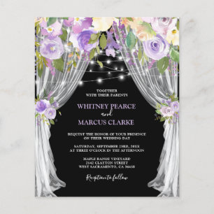 Papier Budget Purple Floral Faire-part de mariage
