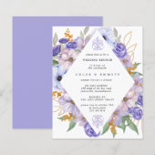 Papier Budget Purple Floral Mariage Brunch Invitation (Devant / Derrière)