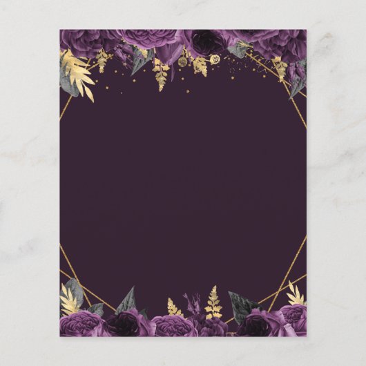 Papier Budget Purple Floral Papillon doux 16 Invitation (Dos)