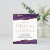 Papier Budget Purple Gold Agate 50th Anniversary Invite (Debout devant)