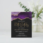 Papier Budget Purple Gold Agate 80e anniversaire Invitati (Debout devant)