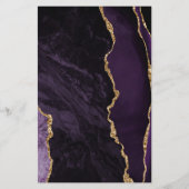 Papier Budget Purple Gold Agate Dark Faire-part de mariag (Dos)