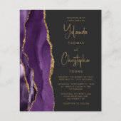 Papier Budget Purple Gold Agate Faire-part de mariage ten (Devant)