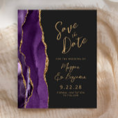 Papier Budget Purple Gold Agate foncé Script Enregistrer