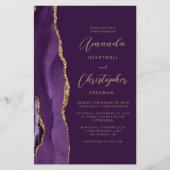 Papier Budget Purple Gold Agate Plum QR Code Mariage (Devant)