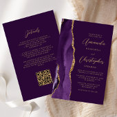 Papier Budget Purple Gold Agate Plum QR Code Mariage