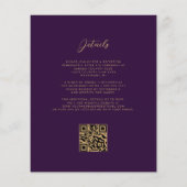 Papier Budget Purple Gold Agate Plum QR Code Mariage (Dos)